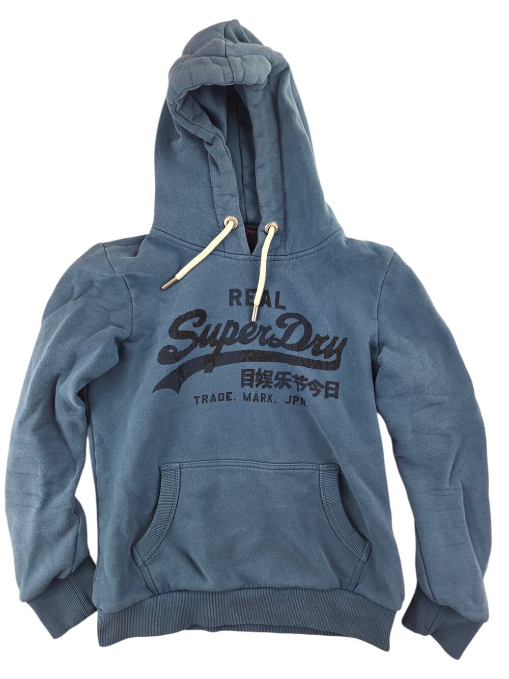 SuperDry | Blue Sparkly Pullover Hoodie | Size 6 (Small)